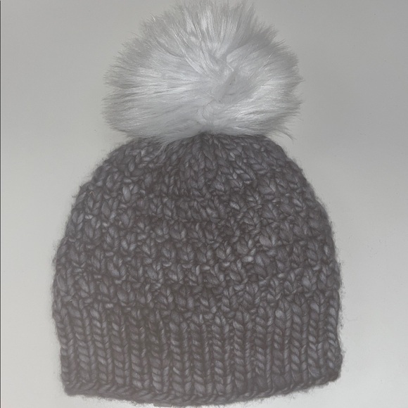 Thunderfoot purple & Gray Knit Beanie with Pom one size adult preowned main image 6